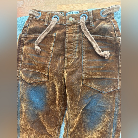 Free people We The Free Moxie Velvet Barrel Jeans Brown Size 24 ( brand new ) - Picture 10 of 16